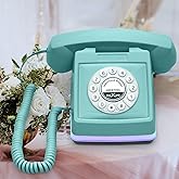 UKBW Audio Guest Book Wedding Phone, 32G Record Customized Audio Message with Guest Book, Retro Style Audio Guestbook for Birthdays Parties Confessions Special Occasions, Blue