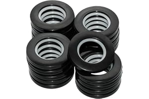 Adyoney 20 Pcs Plastic Curtain Grommets, ABS Curtain Eyelet Rings, Round Rings, Inner Diameter 1-9/16"(40mm), External Diameter 2.91"(74mm), for Window Curtain Rods(Black)