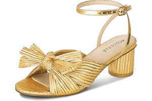 MUCCCUTE Women's Bow Knot Heeled Sandals Ankle Buckle Strap Chunky Heeled Open-toe Comfortable Wedding Party Fashion Heeled