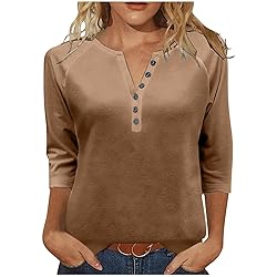Fall Tops for Women 2025 Casual Button Down Henley