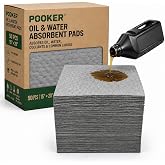 Pooker Heavy Duty 15" x 20" Oil Absorbent Pads 50 Pack, Absorbent Pads | Absorbs Up 14oz Per Pad |Absorbs Oil &amp; Water | Fast Wicking | Locks in Liquids | For Garage Workshop Factory Repair Cleanup