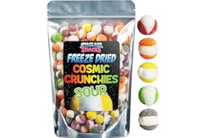 SPACE AGE SNACKS Sour Freeze Dried Candy - 8 Ounce Freeze Dried Sour Cosmic Crunchies Viral Candy - Gourmet Freeze Dried Sour Candy - Freeze Dry Candy Dry Freeze Candy for All Ages