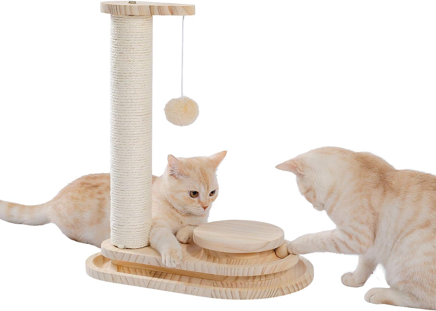 Amazon Amazonブランド Umi ウミ 猫爪とぎ 猫のおもちゃ 爪とぎポール 小型キャットタワー 木製 爪磨き 据え置き おもちゃ付き 安定 多頭飼い 転倒防止 省スペース コンパクト猫玩具 遊び場 麻紐 可愛い 人気 猫用品 猫のおもちゃ 安定 Umi ウミ