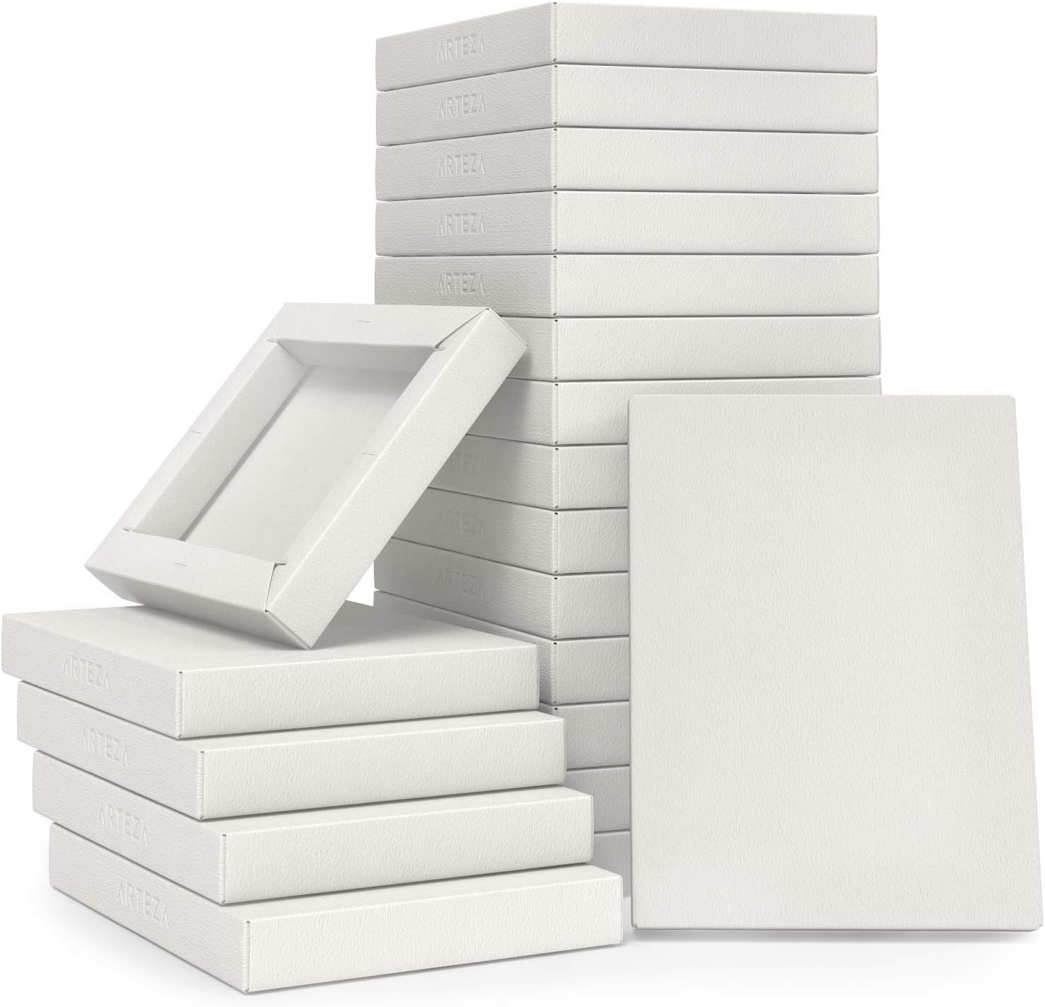 Arteza Watercolor Art Paper Foldable Canvas Pad, 5x6.6 Inches, 20 Sheets, DIY Frame, Acid-Free Heavyweight Paper Pad, 140lb/300GSM, Art Supplies for Painting & Mixed Media Art