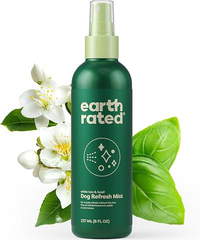 Earth Rated Dog Deodorizing Spray 8 oz White Tea Basil No-Rinse
