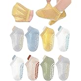 BEHELE Baby Toddler Non Slip Socks Girl Boy Non-Skid Crew Socks Mesh Summer Infant Floor Socks 8 Pairs