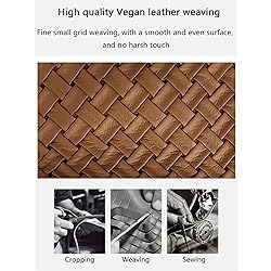 JINMANXUE Women Boston Bag Woven Vegan Leather