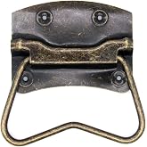 LXZ 4 PCs Vintage Style Lifting Handle Chest Pull with Distressed Antique Brass Finish for Wooden Box/Case/Chest-Large Size