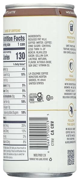 LA COLOMBE MOCHA DRAFT LATTE – 9 FL OZ – COLD-PRESSED ESPRESSO AND FROTHED MILK + DARK CHOCOLATE – MADE WITH REAL INGREDIENTS – GRAB AND GO COFFEE