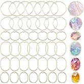CHGCRAFT 48Pcs 6 Styles Ring Open Back Bezel Pendants Alloy Pendants Bezel Blank Trays Geometric Hollow Frame Charms For DIY UV Resin Epoxy Resin Pressed Flower Jewelry