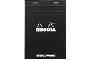 Rhodia Head Stapled Pad, No16 A5, Dot - Black