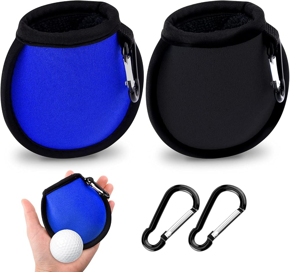 olyee 2 Pack Golf Ball Cleaner Pouch Clip On Waterproof Pocket