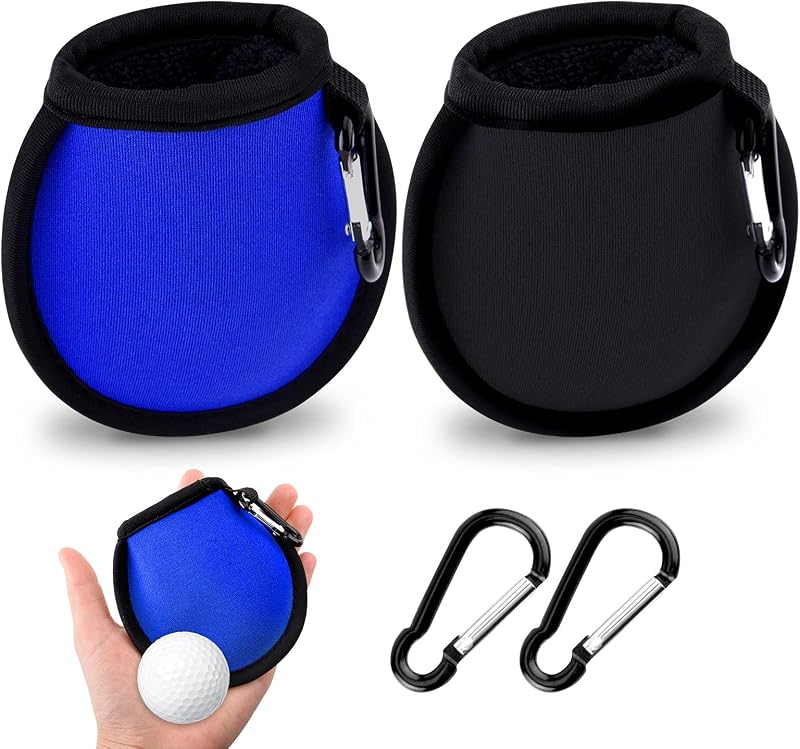 olyee 2 Pack Golf Ball Cleaner Pouch Clip On Waterproof Pocket