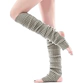 VIBILIA 31.5 Inch Leg Warmers Thigh High Socks Non-Slip Over Knee Footless Extra Long Warm Winter Socks for Women Dance Yoga