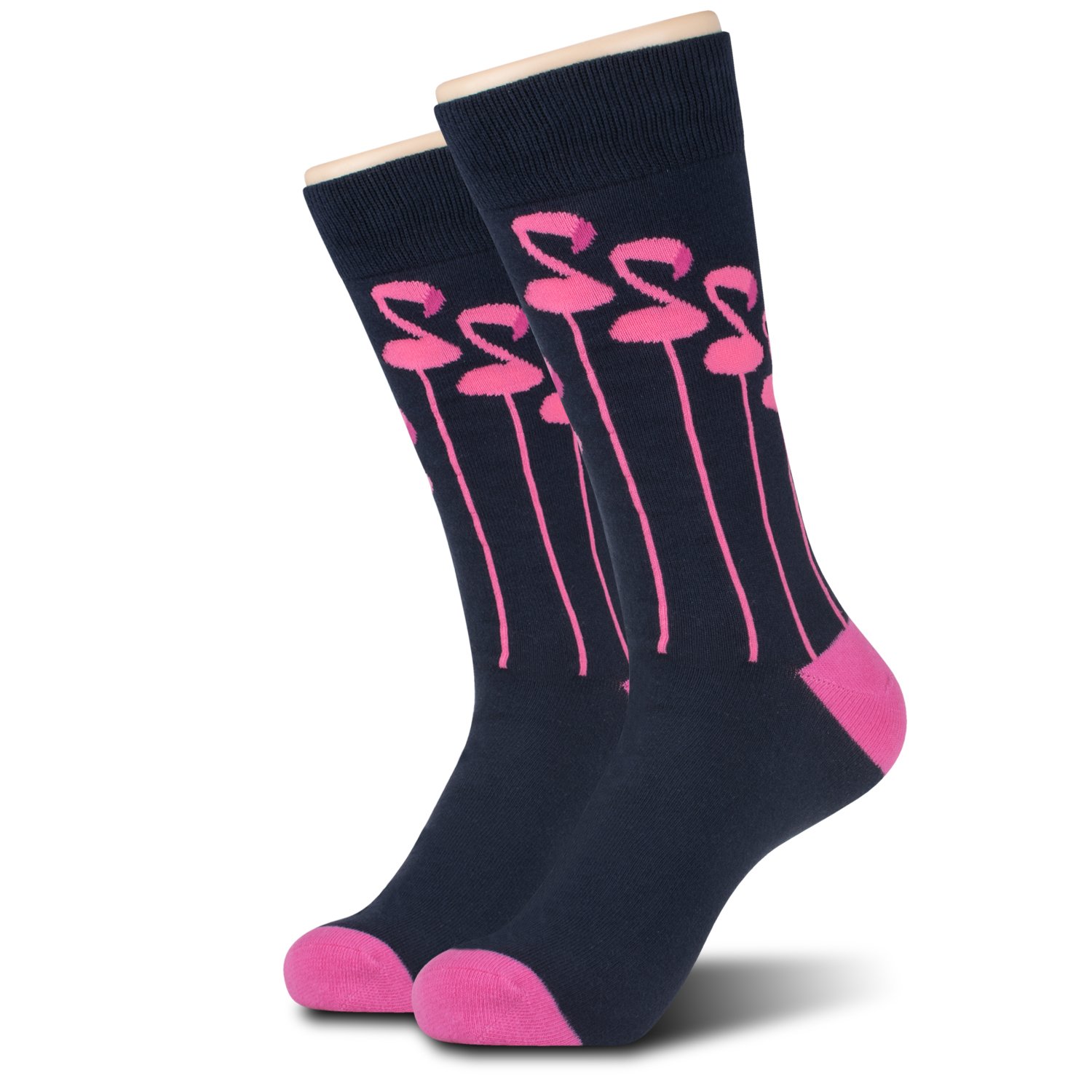 Men\'s Patterned Dress Socks Comfort Combed Cotton Crew Socks (1 Pair, Size M),Dark Navy Blue