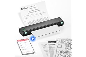 Zoolion Portable Thermal Printer for Travel, M08F Wireless Portable Printer, Inkless Thermal Printer, Support 8.5" X 11" US Letter Size Thermal Paper, Bluetooth Mobile Printer for Home, Office, Travel
