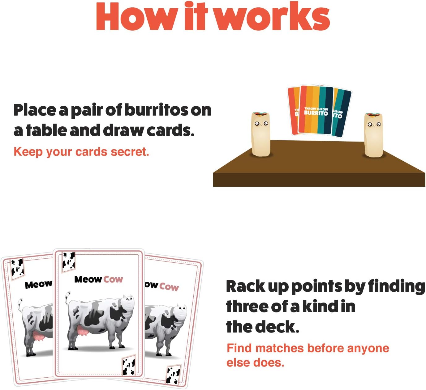 Throw Throw Burrito by Exploding Kittens - A Dodgeball Card Game - Family-Friendly Party Games - Card Games for Adults, Teens & Kids: Toys & Games