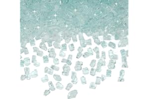 Skyflame High Luster 10-Pound Regular Fire Glass for Fire Pit Fireplace Garden Landscaping Crystal Ice 1/4" Size