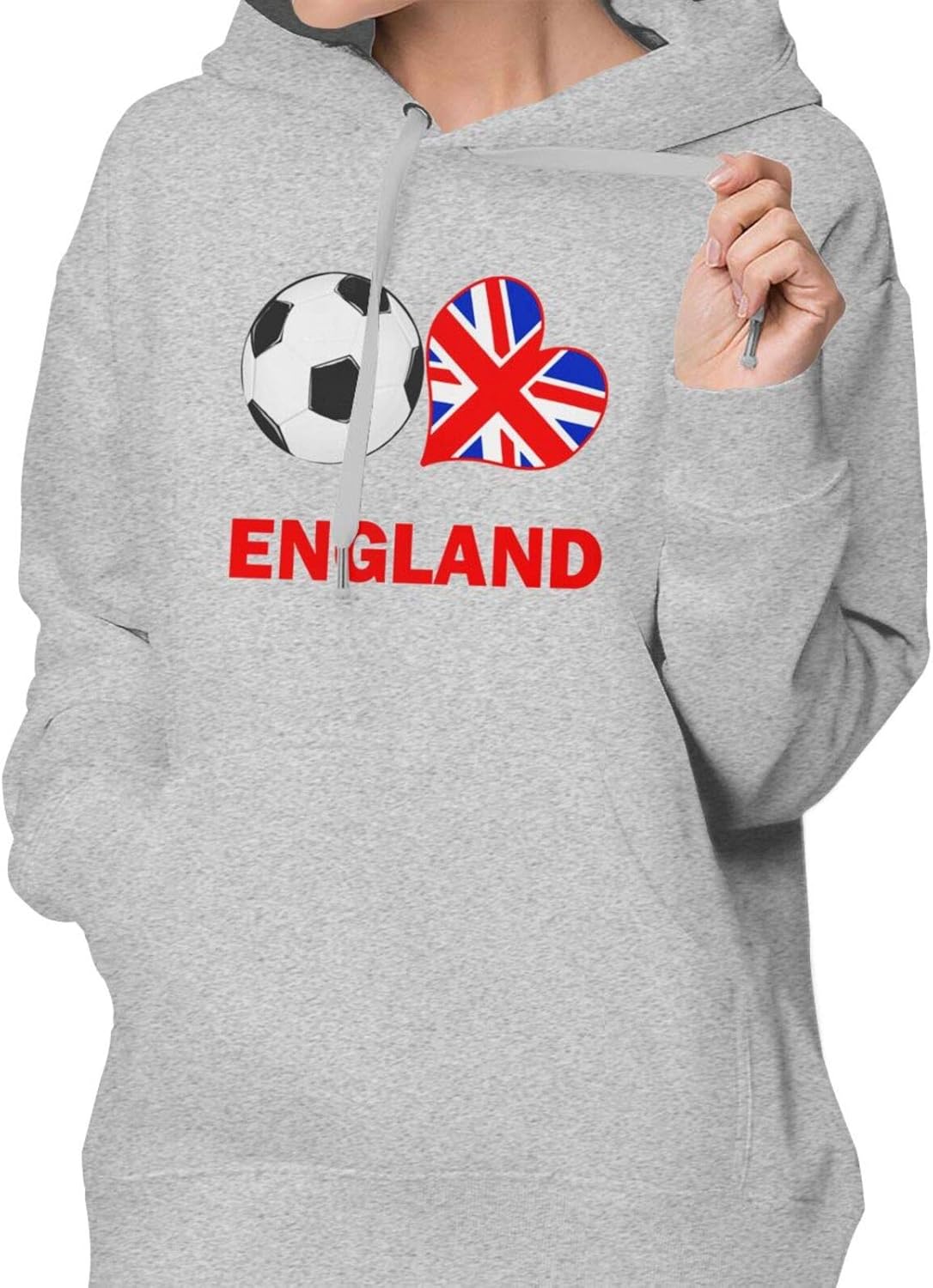 YStore Football Fan England Womens Hooded Pullover Long Sleeve Hoodie