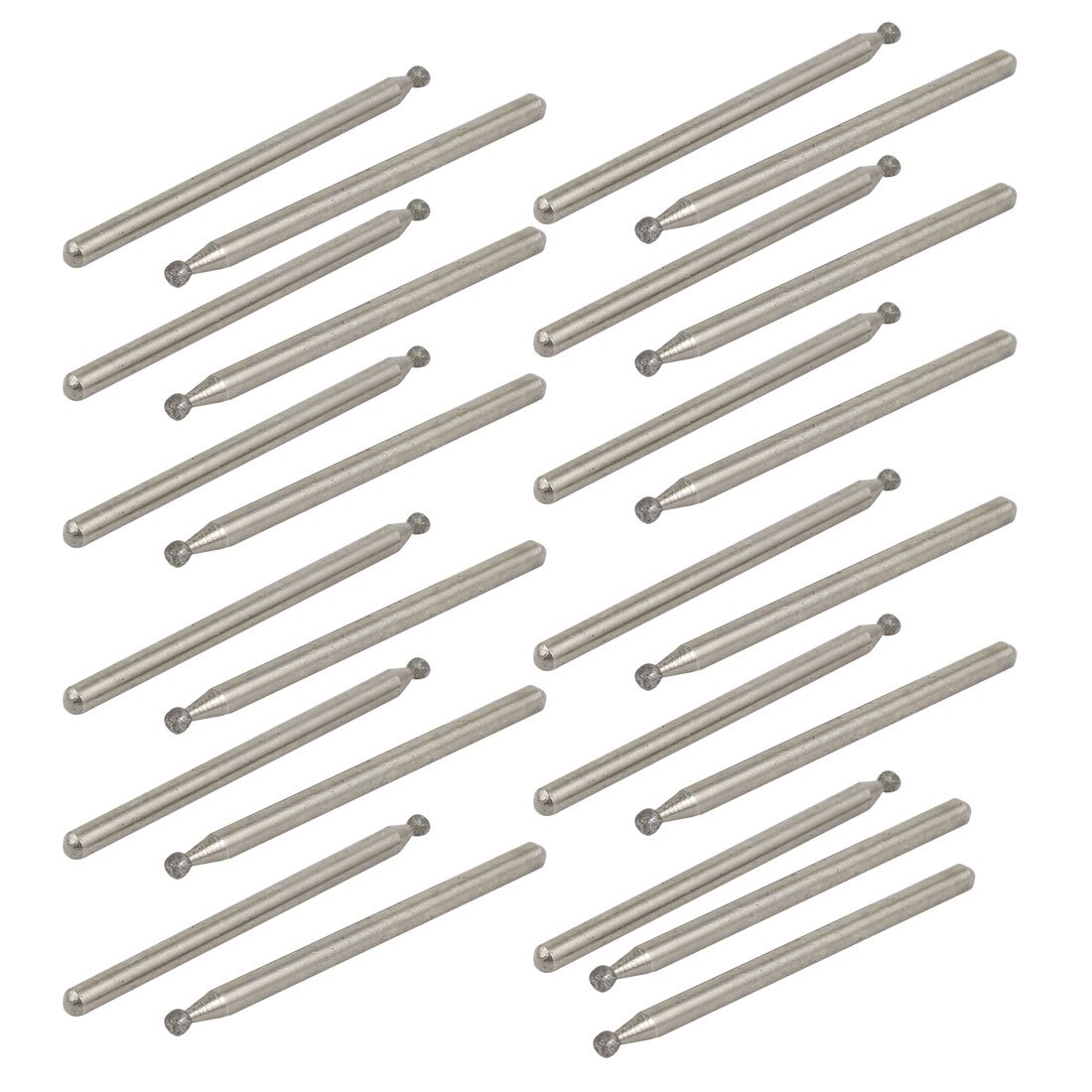 Sourcingmap 1/8" Shank 2.5mm Dia Ball Shaped Diamond Head Grinding Mounted Point Bit 25pcs