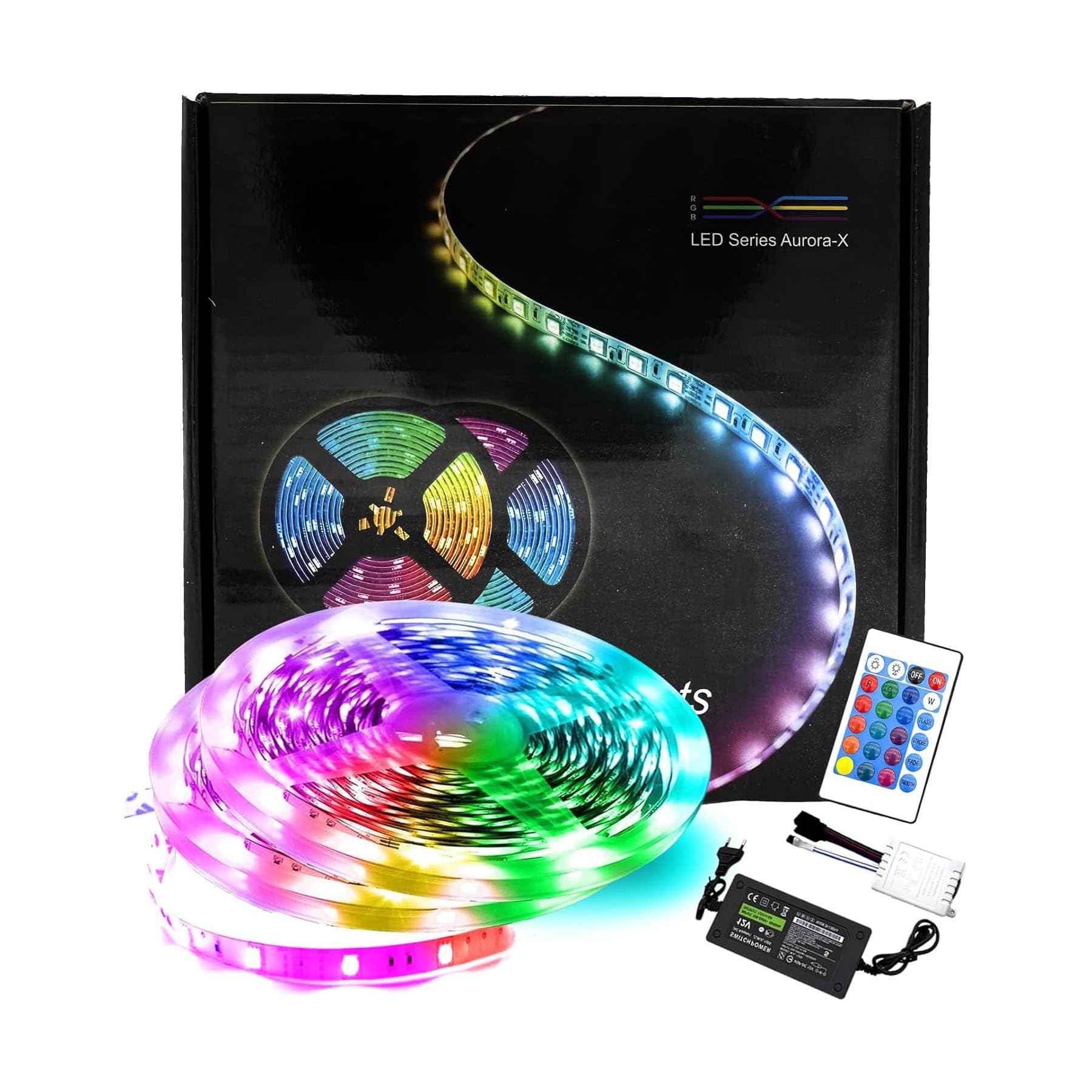 HKF HO KI HO LED Strips Light 20M, RGB LED Strip Lights with 24 - Keys Remote Control, Colour Changing Led Lights for Bedroom, Party, European Power Plug