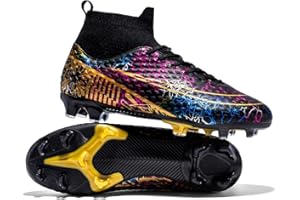 FAHOT Football Cleats Men Women, Non-Slip High Top Soccer Shoes Lightweight Shock Resistant Training Boots Sneaker Breathable Professional Turf Shoes Sport Athletic Ground Football Boots Soccer Cleats