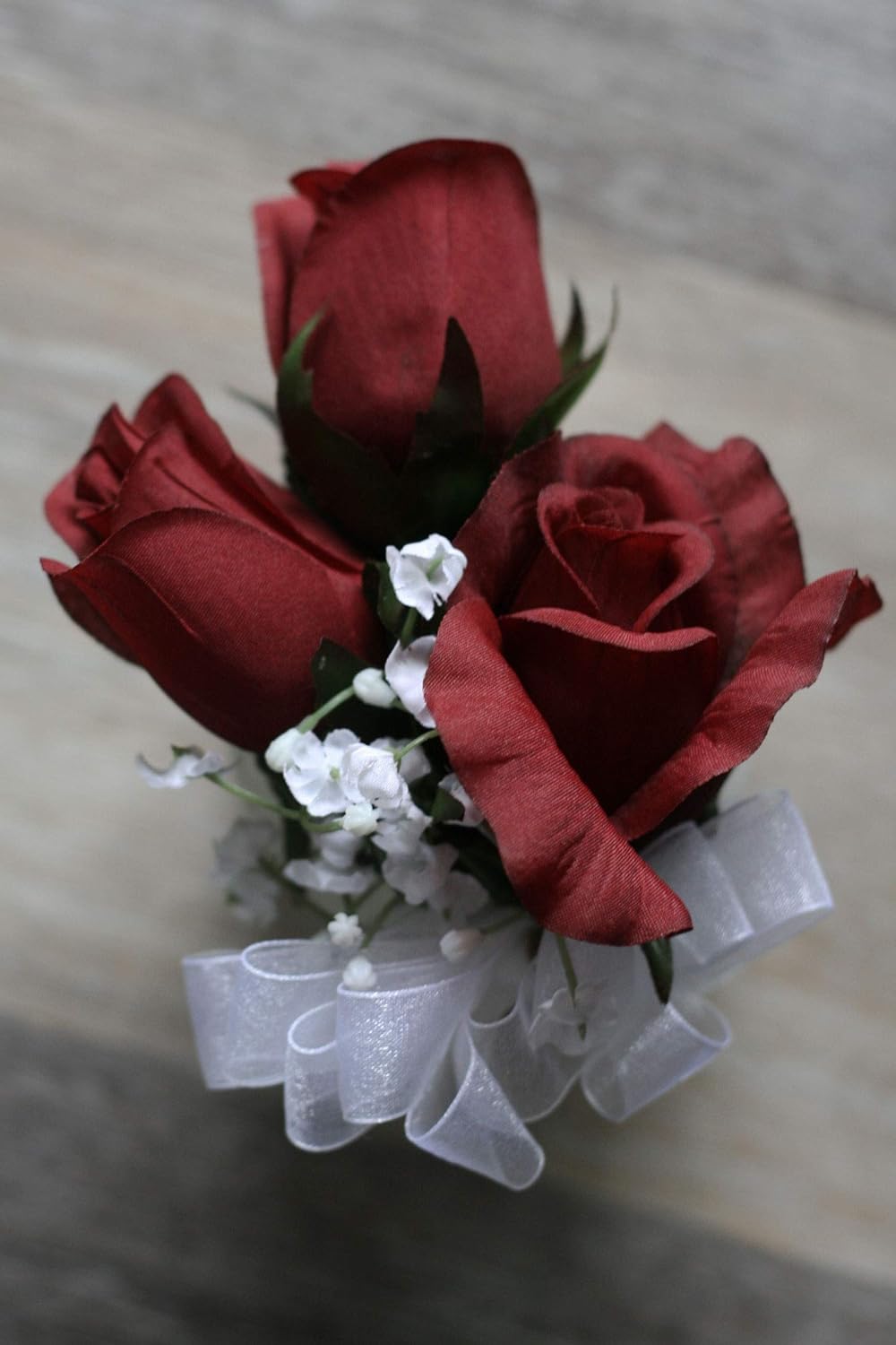 Amazon Com Burgundy Rose Corsage Fake Flower Artificial Flower Prom Corsage Formal Wedding Wrist Corsage Kitchen Dining