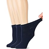 Hugh Ugoli Women's Rayon Ankle Loose Fit Diabetic Socks, Soft, Seamless Toe, Wide Stretchy, Non-Binding Top, 3-6 Pairs