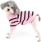 Zunea Small Dog Shirt Striped Love Heart Sequin Tee Soft Cotton S view 2