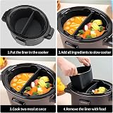 Darbermu Slow Cooker Liner 2pcs Silicone Dividers for 6-8Qt Crockpot Black view 2