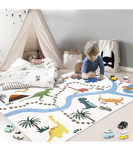 Kids Carpet ABC Round Rug For Kids Soft Alphabet Nursery Area Rug