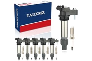 TAUXMZ Ignition Coil Pack UF569 and Iridium Spark Plugs 41109 Replacement for Chevrolet Buick Cadillac GMC Saturn 3.6L and CTS 2.4L 3.0L 3.6L l4 V6 (Set of 6)