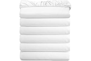 (6-Pack) Luxury Fitted Sheets! Premium Hotel Quality Elegant Comfort Wrinkle-Free 1500 Premier Hotel Quality 6-Pack Fitted Sheet with Storage Pockets on Sides, Queen Size, White