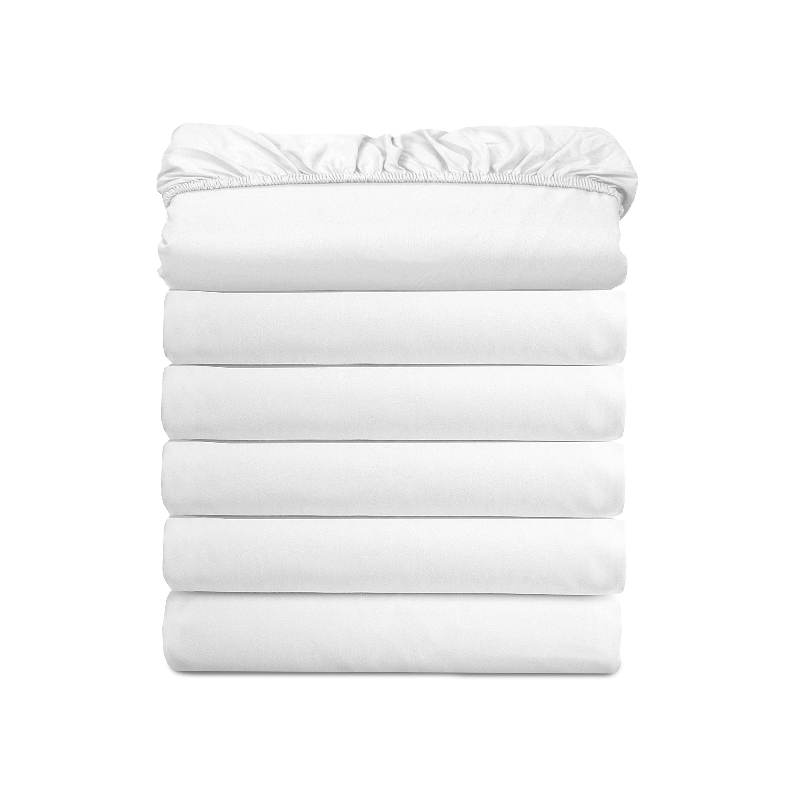 (6-Pack) Luxury Fitted Sheets! Premium Hotel Quality Elegant Comfort Wrinkle-Free 1500 Premier Hotel Quality 6-Pack Fitted Sheet with Storage Pockets on Sides, Twin/Twin XL Size, White Image (6-Pack) Luxury Fitted Sheets! Premium Hotel Quality Elegant Comfort Wrinkle-Free 1500 Premier Hotel Quality 6-Pack Fitted Sheet with Storage Pockets on Sides, Twin/Twin XL Size, White Image