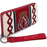 Montana West X Wrangler Wristlet Wallet Western Aztec Womens Wallet Large Capacity Long Purse RFID Clutch Purse Credit Card Holder for Women