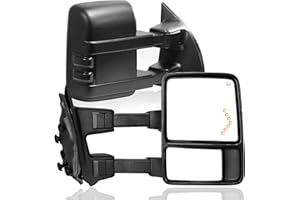 PZ Towing Mirror Left & Right Pair Set For 99-07 F250/F350/F450/F550 Super Duty,01-05 Excursion Power Heated With Arrow Light,Smoke Signal Lamp,Extendable Side Mirrors Driver Passenger
