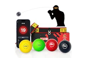 YMX BOXING® Ultimate Reflex Ball Set with Counter App - 4 React Reflex Ball Plus 2 Adjustable Headband, Great for Reflex, Timing, Accuracy, Focus & Coordination Training for Boxing, MMA and Krav Mega