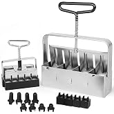TILLERMAN Heavy Duty Soil Blocker Bundle &ndash; Rubber Sealed Handle, No Spring Slip Design, Large &amp; Small 2-Inch Soil Block Makers with Seed Pins - Seed Starting Tool for Seedlings, Garden, Greenhouse