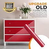 vgoltd Gloss Self-Adhesive Vinyl Wrap Dark Red 60x1000 cm Furniture Sticker view 7