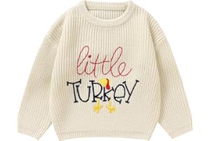 ADXSUN Thanksgiving Toddler Boy Sweater Little Turkey Knitted Pullover Fall Winter Clothes 1-5T