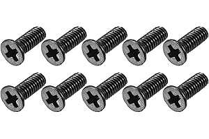 METALLIXITY Phillips Flat Head Screws (M2.5 x 8mm) 150Pcs, Carbon Steel Machine Screws - for Glasses Watch and Other Small Electronics, Black