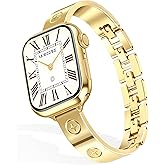 MOINSPIRE Gold Watch Bands for Women Compatible Apple Watch 40mm 41mm 38mm 42mm 46mm 44mm 45mm 49mm Adjustable Dressy Metal Jewelry Bracelet Strap for iWatch Series 11 10 9 8 7 6 5 4 3 2 1 SE Ultra