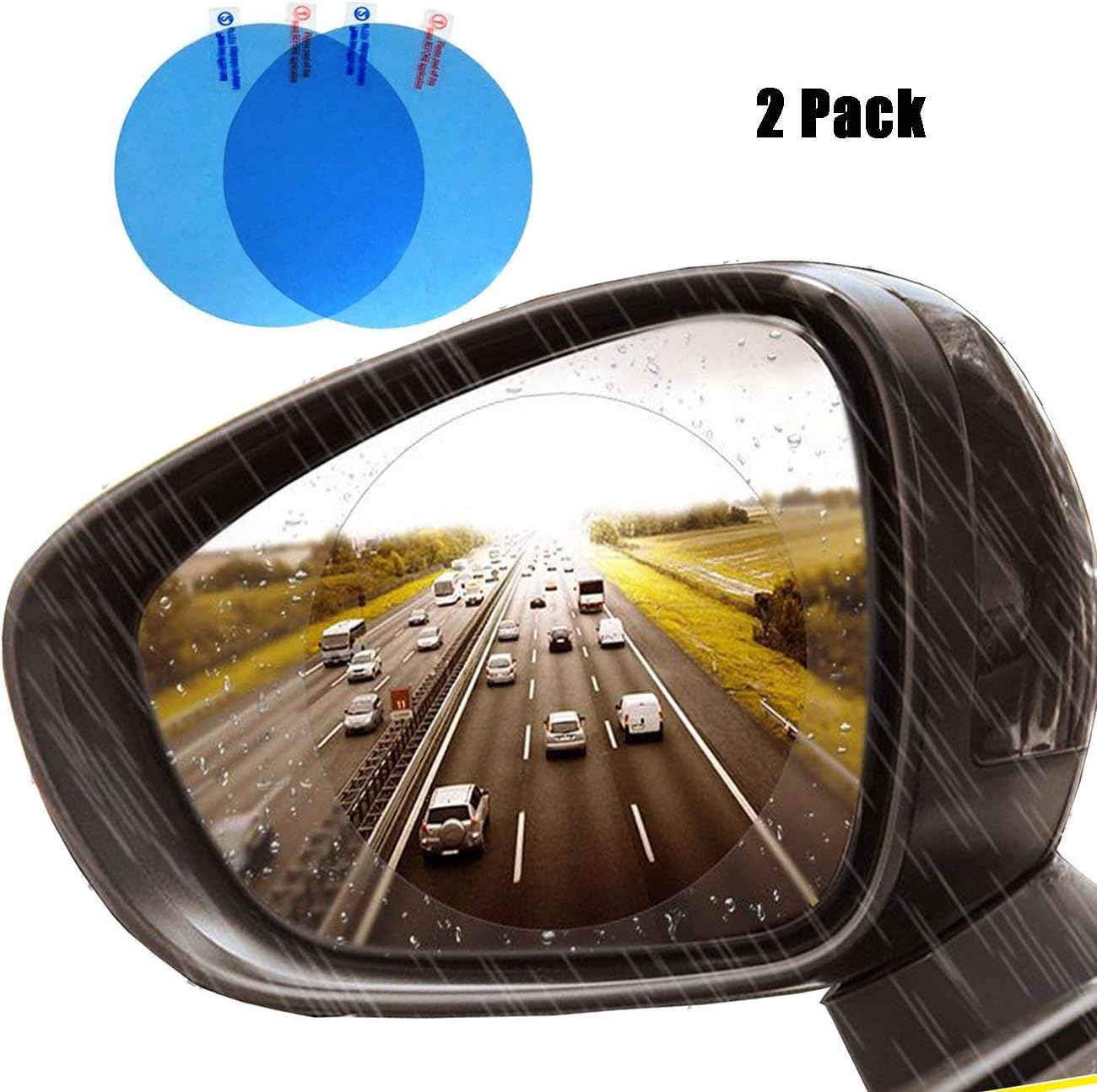RosinKing Car Rearview Mirror Film,2PCS Anti-Fog Waterproof Soft Protective Film Universal Car Bus Screen Protector, Anti-Glare,Rainproof