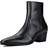COWSDELLA Dress Boot for Men Fashion Casual Chelsea Cowboy Ankle High Heels Boots CD-JY046-R