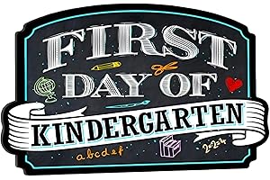 BIGTIME SIGNS First Day of School Photo Picture Prop Rigid Coroplast Sign | 10 inches x 15.5 inches | Preschool | Kindergarten | 1st Grade Plaque (Kindergarten) - First day of school Sign