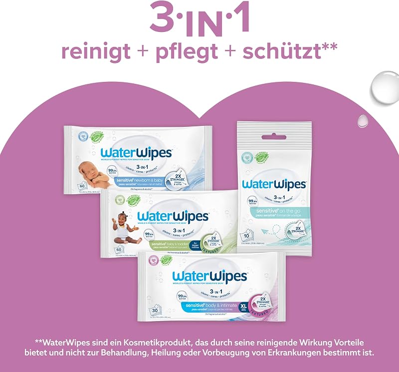 Sensitive+ Body & Intimate XL Wipes, 99,9% Wasser, parfümfrei