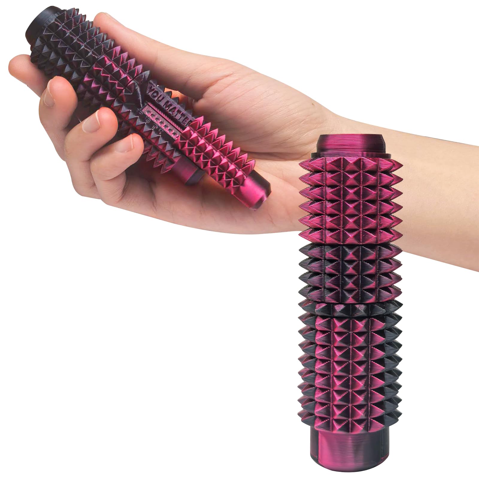 FEPUCOY Little Ouchies 5-in-1 Pain Fidget for Adults, Spiky Sensory Tool with Smooth Spinner, Reinforced Slider & Clicker | Focus Support Pocket Fidget for Work, Study & Long Drives(Black Rose Red)