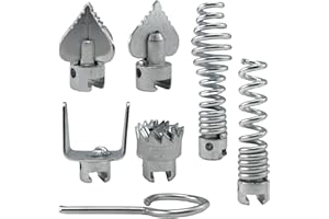 LYSHUJLI 7Pcs Drain Cleaner Combination Cutter Head Set, 16mm Drain Dredging Combination Cutter Head for Ridgid k50 K400 Drain Snake Drain Cleaner