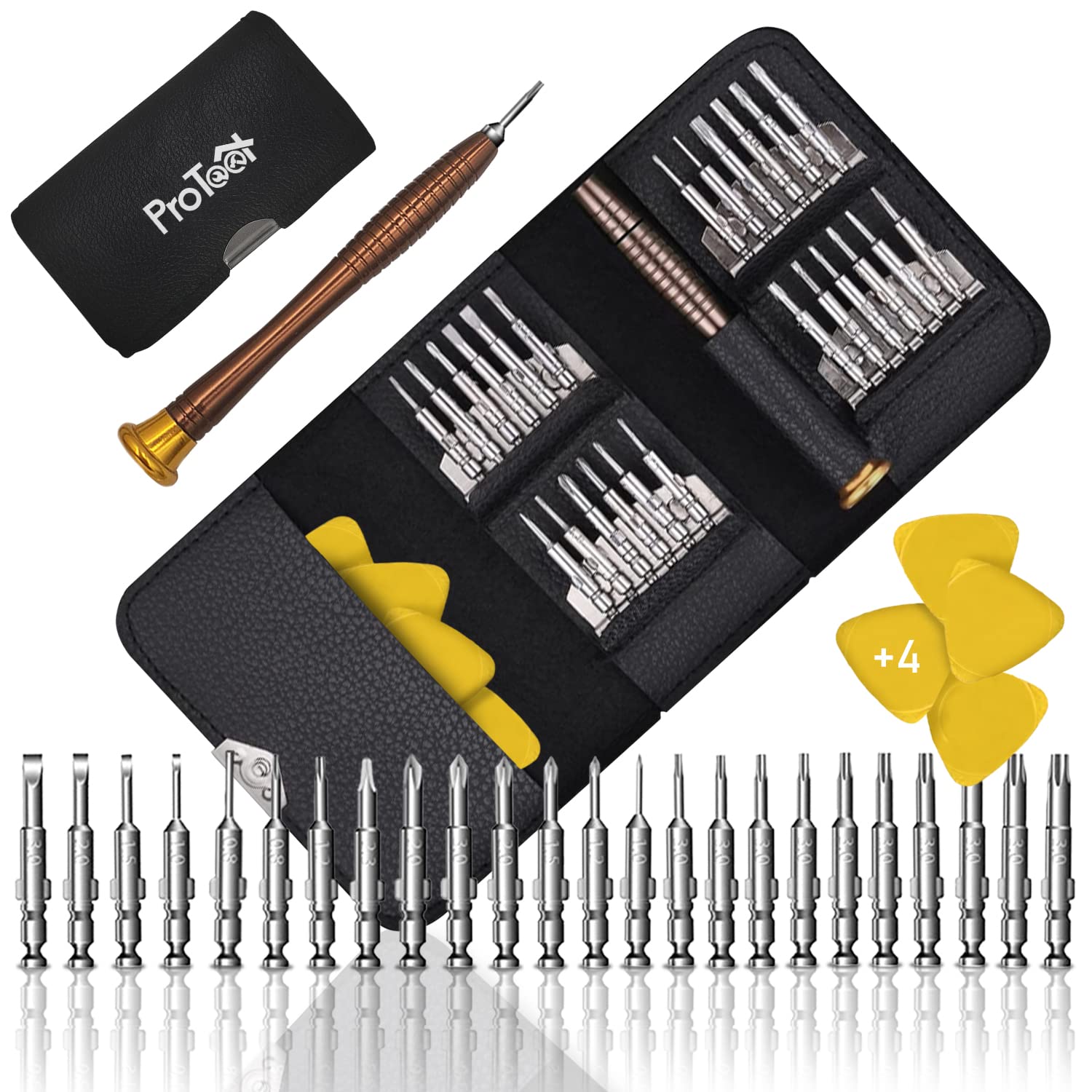 ProTool 29-in-1 Mini Screwdrivers Set, Precision Screwdriver Repair Kit for Electronics, Glasses, Watch, iPhone, iPad, Smartphone, PC, Laptop, Tablet, 2.1 cm High, 110 g, Germany