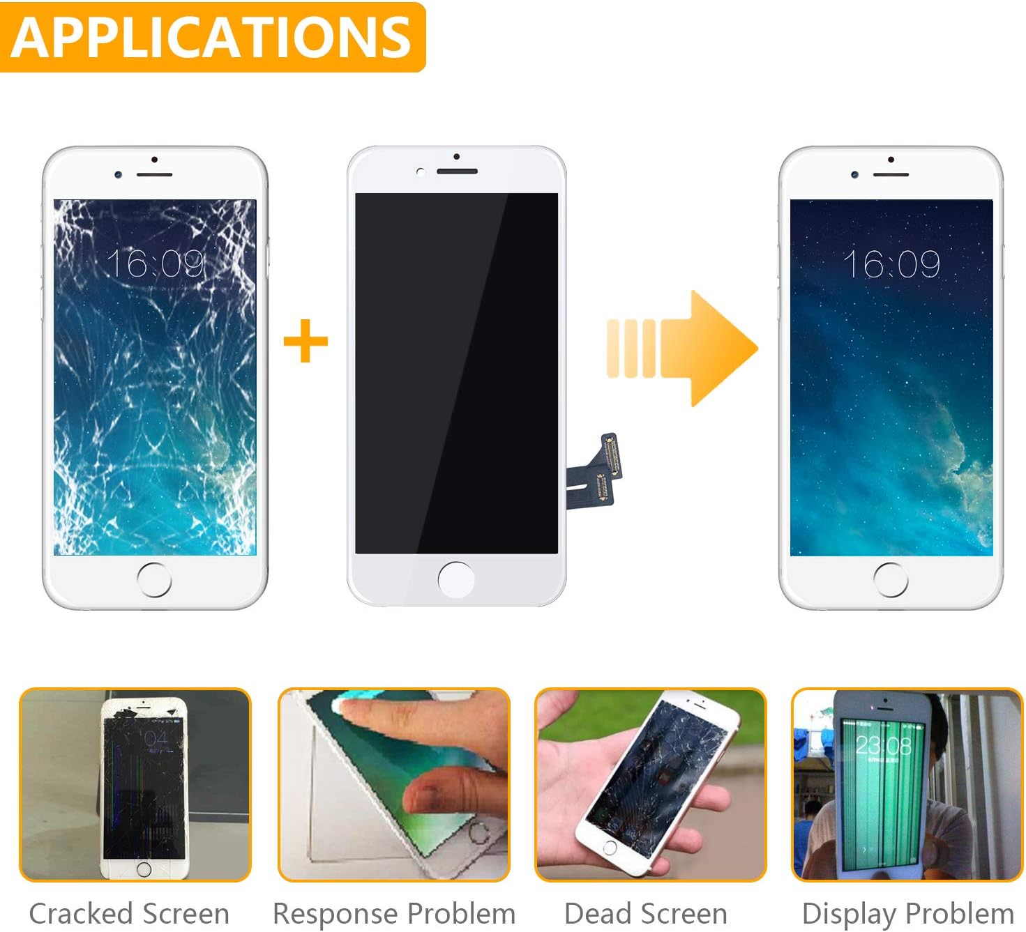 Replacement Parts Htechy Compatible With Iphone 7 Screen Replacement Black 4 7 Lcd Digitizer Touch Screen Assembly Set With 3d Touch Replacement For Iphone 7 Screen Repair Tools Kit Screen Protector Cell Phones Accessories